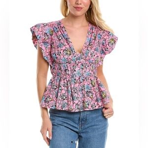 Derek Lam 10 Crosby Pink Roselyn Top NWT Size 6